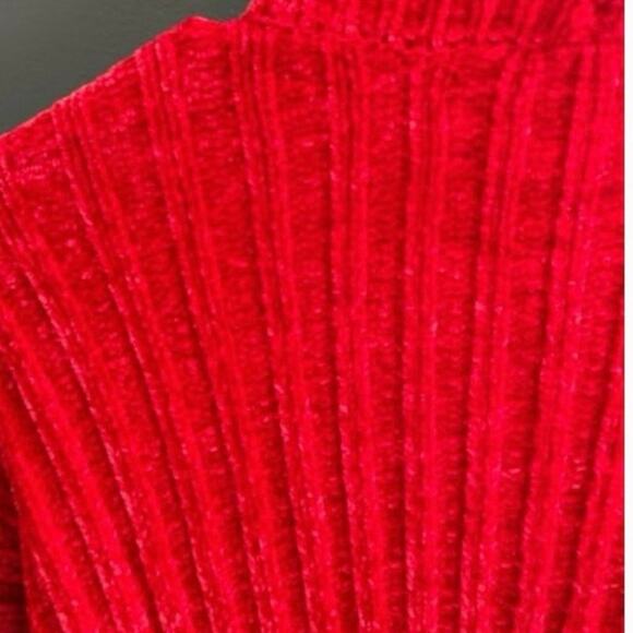 LOFT sweater brilliant red SzM polyester Never Worn bit oversized large pockets - Picture 5 of 5